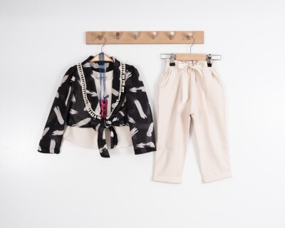 Toptan Kız Çocuk 3'lü Bolero Blouse ve Pants 8-12Y Moda Mira 1080-7109 - 2