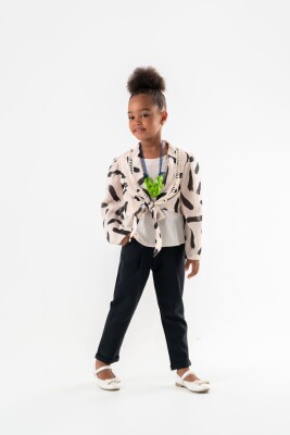 Toptan Kız Çocuk 3'lü Bolerolu Body ve Pantolon Takım 3-7 Moda Mira 1080-7108 - Moda Mira
