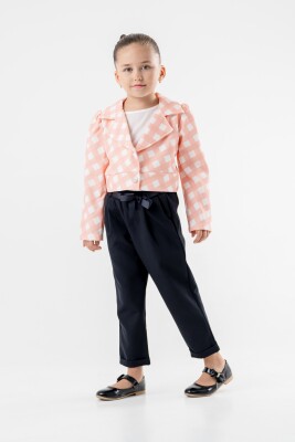 Toptan Kız Çocuk 3'lü Ceket, Bluz ve Pantolon Takımı 3-7Y Moda Mira 1080-7124 - Moda Mira (1)