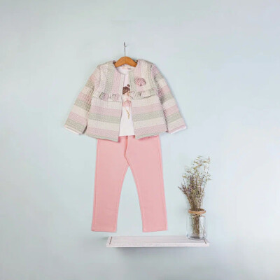 Toptan Kız Çocuk 3'lü Ceket Body ve Pantolon Takım 1-4Y BabyRose 1002-4580 - BabyRose