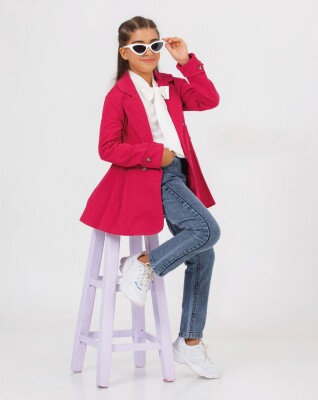 Toptan Kız Çocuk 3'lü Ceket, Tişört ve Pantolon Takım 6-10Y Miss Lore 1055-5615 - 5