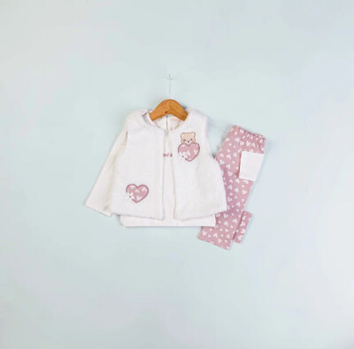 Toptan Kız Çocuk 3'lü Yelek Pantolon ve Body Takım 6-18M BabyRose 1002-4586 - BabyRose (1)