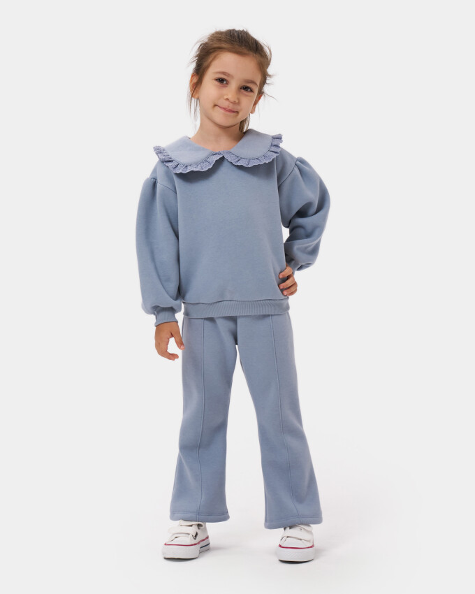 Toptan Kız Çocuk Basic Eşofman Takımı 2-5Y Bupper Kids 1053-24302 - 3