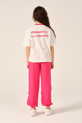 Toptan Kız Çocuk Baskılı T-shirt 8-15Y Jazziee 2051-241Z4ALR51 Fuşya