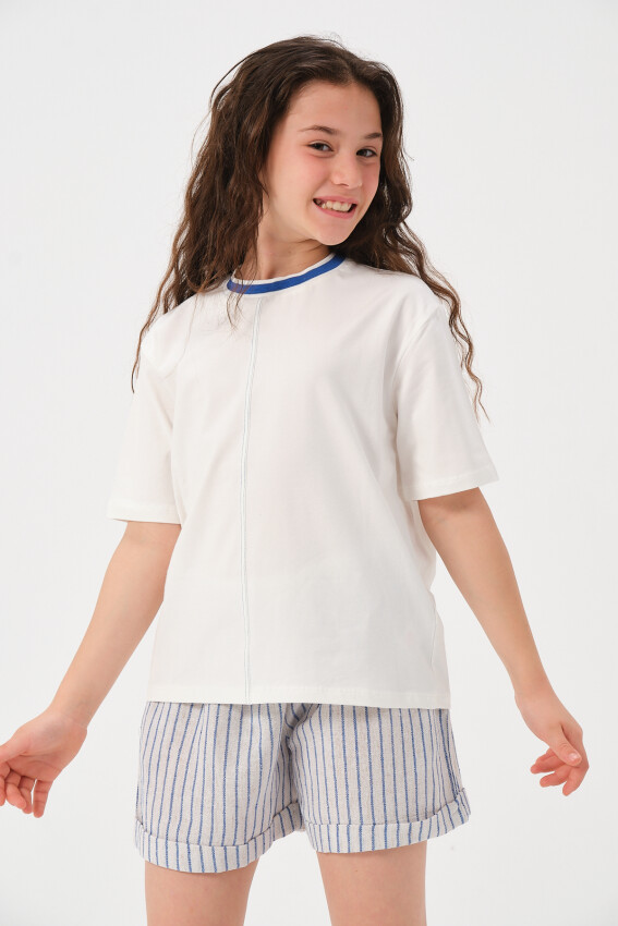 Toptan Kız Çocuk Baskılı T-shirt 8-15Y Jazziee 2051-241Z4ALR51 - 2