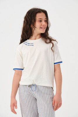 Toptan Kız Çocuk Baskılı T-shirt 8-15Y Jazziee 2051-241Z4ALU51 - Jazziee