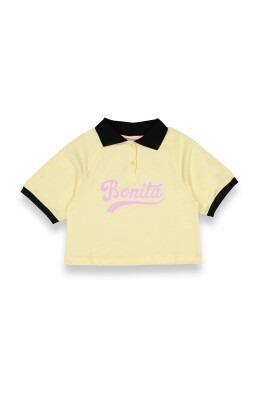 Toptan Kız Çocuk Baskılı Tişört 6-9Y Tuffy 1099-9101 Sarı