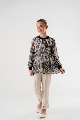 Toptan Kız Çocuk Batik Bluzlu Takım 3-7Y Moda Mira 1080-7104 - 1