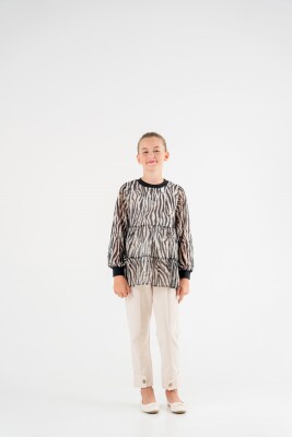 Toptan Kız Çocuk Batık Bluzlu Takım 8-12Y Moda Mira 1080-7105 - 2