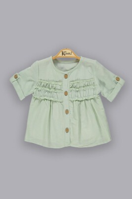 Toptan Kız Çocuk Büzgülü Gömlek 10-13Y Kumru Bebe 1075-3688 - 1