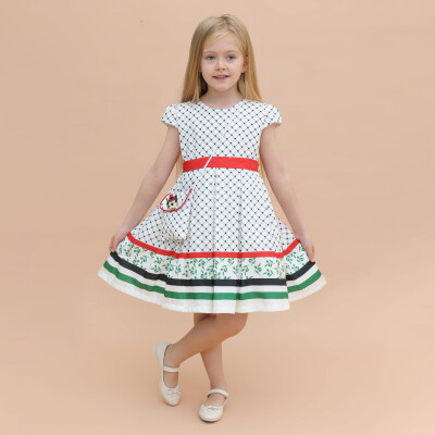 Toptan Kız Çocuk Çantalı Elbise 2-5Y Lilax 1049-6402 - Lilax