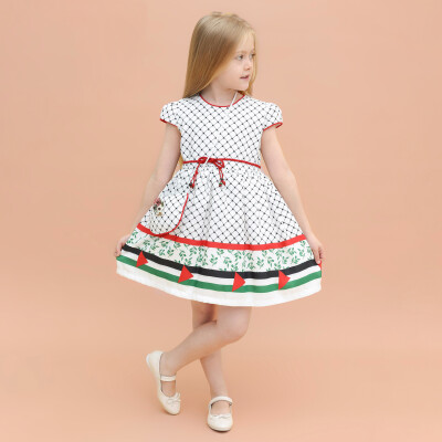 Toptan Kız Çocuk Çantalı Elbise 2-5Y Lilax 1049-6403 - Lilax