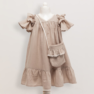 Toptan Kız Çocuk Çantalı Elbise 6-9Y Gocoland 2008-5499 - Gocoland (1)