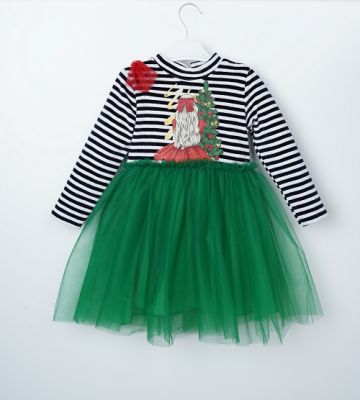 Toptan Kız Çocuk Christmas Tüllü Elbise 3-6Y Büşra Bebe 1016-23251 - Büşra Bebe