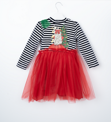Toptan Kız Çocuk Christmas Tüllü Elbise 3-6Y Büşra Bebe 1016-23251 - Büşra Bebe (1)