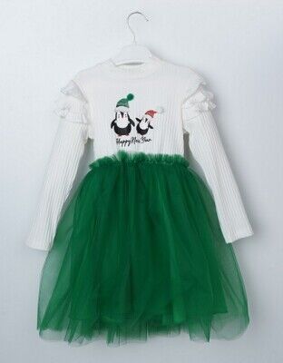Toptan Kız Çocuk Christmas Tüllü Elbise 3-6Y Büşra Bebe 1016-23252 - Büşra Bebe
