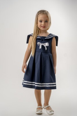 Toptan Kız Çocuk Denizci Elbisesi 2-5Y Eray Kids 1044-13274 Lacivert