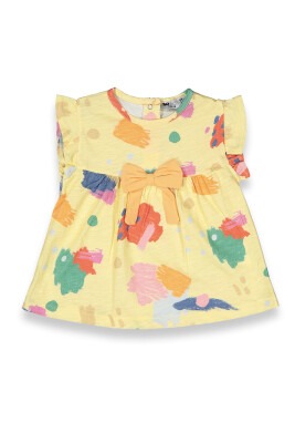 Toptan Kız Çocuk Desenli Bluz 6-18M Tuffy 1099-9019 Açık Sarı