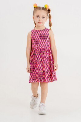 Toptan Kız Çocuk Desenli Elbise 2-5Y Tuffy 1099-1297 - Tuffy (1)