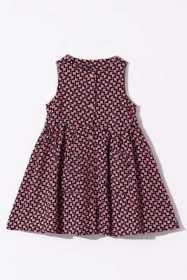 Toptan Kız Çocuk Desenli Elbise 2-5Y Tuffy 1099-1297 Yavruağzı