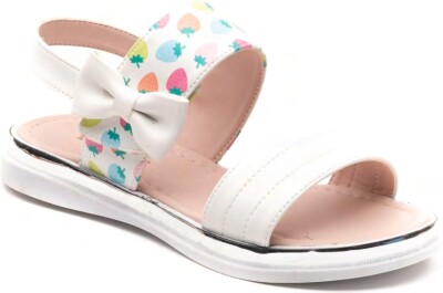 Toptan Kız Çocuk Desenli Sandalet 26-30EU Minican 1060-X-P-S09 Beyaz