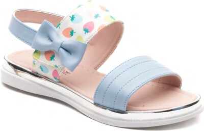 Toptan Kız Çocuk Desenli Sandalet 31-35EU Minican 1060-X-F-S09 Mavi
