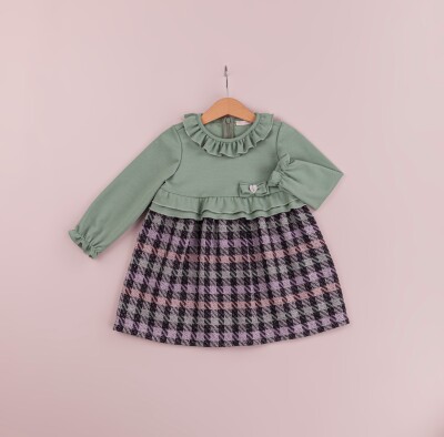 Toptan Kız Çocuk Elbise 1-4Y BabyRose 1002-4314 Çağla Yeşili