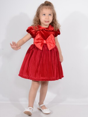 Toptan Kız Çocuk Elbise 1-5Y Serkon Baby&Kids 1084-M0546 Koyu Kırmızı