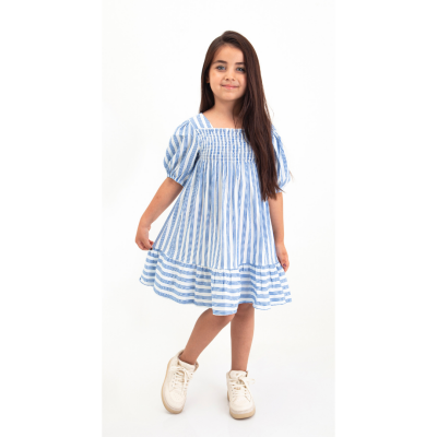 Toptan Kız Çocuk Elbise 10-13Y Pafim 2041-Y23-3400 Sax Mavisi