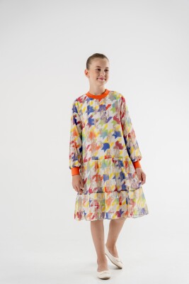 Toptan Kız Çocuk Elbise 11-14Y Moda Mira 1080-7119 - Moda Mira (1)