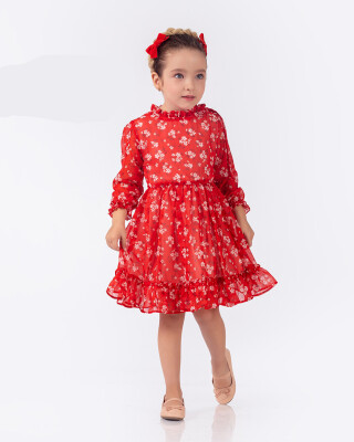 Toptan Kız Çocuk Elbise 2-5 Yaş Elayza 2023-2274 Kırmızı
