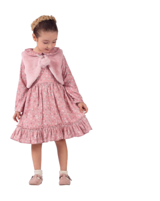 Toptan Kız Çocuk Elbise 2-5Y Cevval Minigirls 2024-2294 - Cevval Minigirls