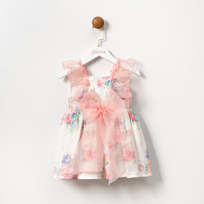 Toptan Kız Çocuk Elbise 2-5Y Cumino 1014-CMN3602 Pembe
