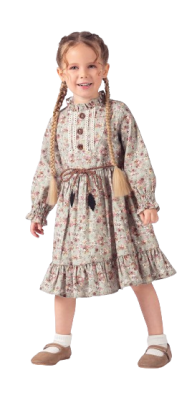 Toptan Kız Çocuk Elbise 2-5Y Elayza 2023-2279 Yeşil