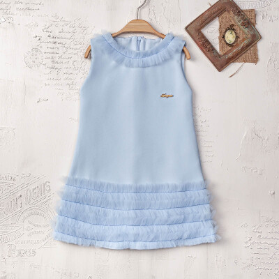 Toptan Kız Çocuk Elbise 2-5Y Elayza Elayza 2023-23119 Mavi