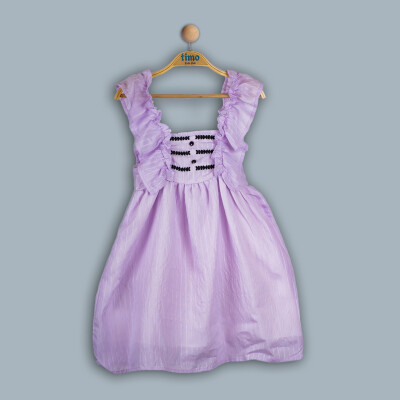 Toptan Kız Çocuk Elbise 2-5Y Timo 1018-TK4DÜ042242332 Lila