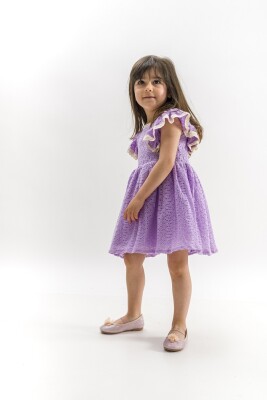 Toptan Kız Çocuk Elbise 2-5Y Wecan 1022-23131 Lila