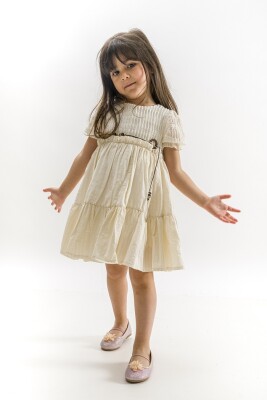 Toptan Kız Çocuk Elbise 2-5Y Wecan 1022-23327 Bej