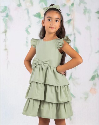 Toptan Kız Çocuk Elbise 2-5Y Wizzy 2038-3458 Yeşil