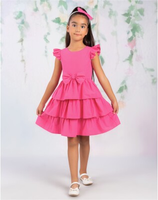 Toptan Kız Çocuk Elbise 2-5Y Wizzy 2038-3458 Fuşya