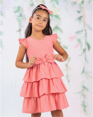 Toptan Kız Çocuk Elbise 2-5Y Wizzy 2038-3458 Gül Kurusu
