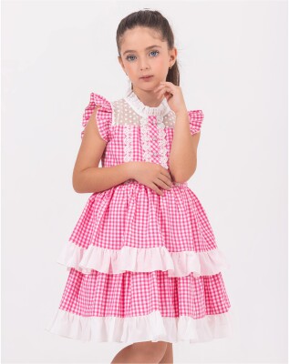 Toptan Kız Çocuk Elbise 2-5Y Wizzy 2038-3467 Fuşya