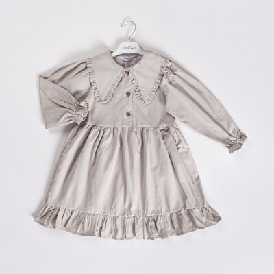 Toptan Kız Çocuk Elbise 2-6Y KidsRoom 1031-5680 Gri