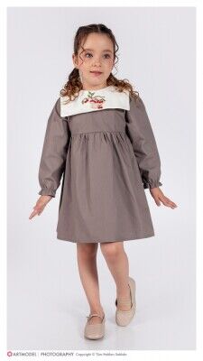 Toptan Kız Çocuk Elbise 2-6Y KidsRoom 1031-5860 Gri