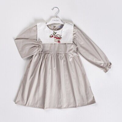Toptan Kız Çocuk Elbise 2-6Y KidsRoom 1031-5860 Bej
