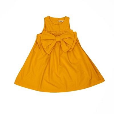 Toptan Kız Çocuk Elbise 3-6Y Büşra Bebe 1016-23118 Turuncu