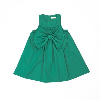 Toptan Kız Çocuk Elbise 3-6Y Büşra Bebe 1016-23118 Yeşil