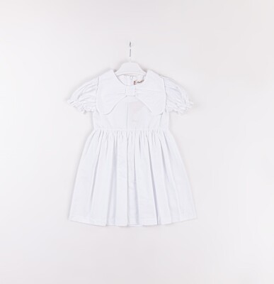 Toptan Kız Çocuk Elbise 3-6Y Büşra Bebe 1016-24138 Beyaz