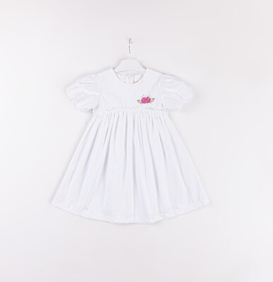 Toptan Kız Çocuk Elbise 3-6Y Büşra Bebe 1016-24139 Beyaz
