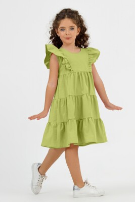Toptan Kız Çocuk Elbise 3-8Y Boys&Girls 1081-0025 Yeşil